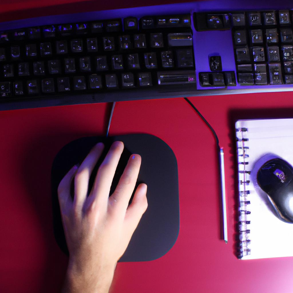 Person working at computer desk