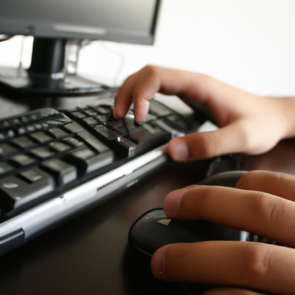 Person working on computer software